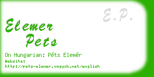 elemer pets business card